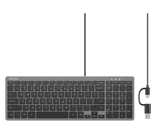Unitek SlimTap Lekka klawiatura przewodowa biurowa - 1540407 - zdjęcie